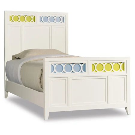 Twin-Size Colors Panel Bed with Colors Footboard